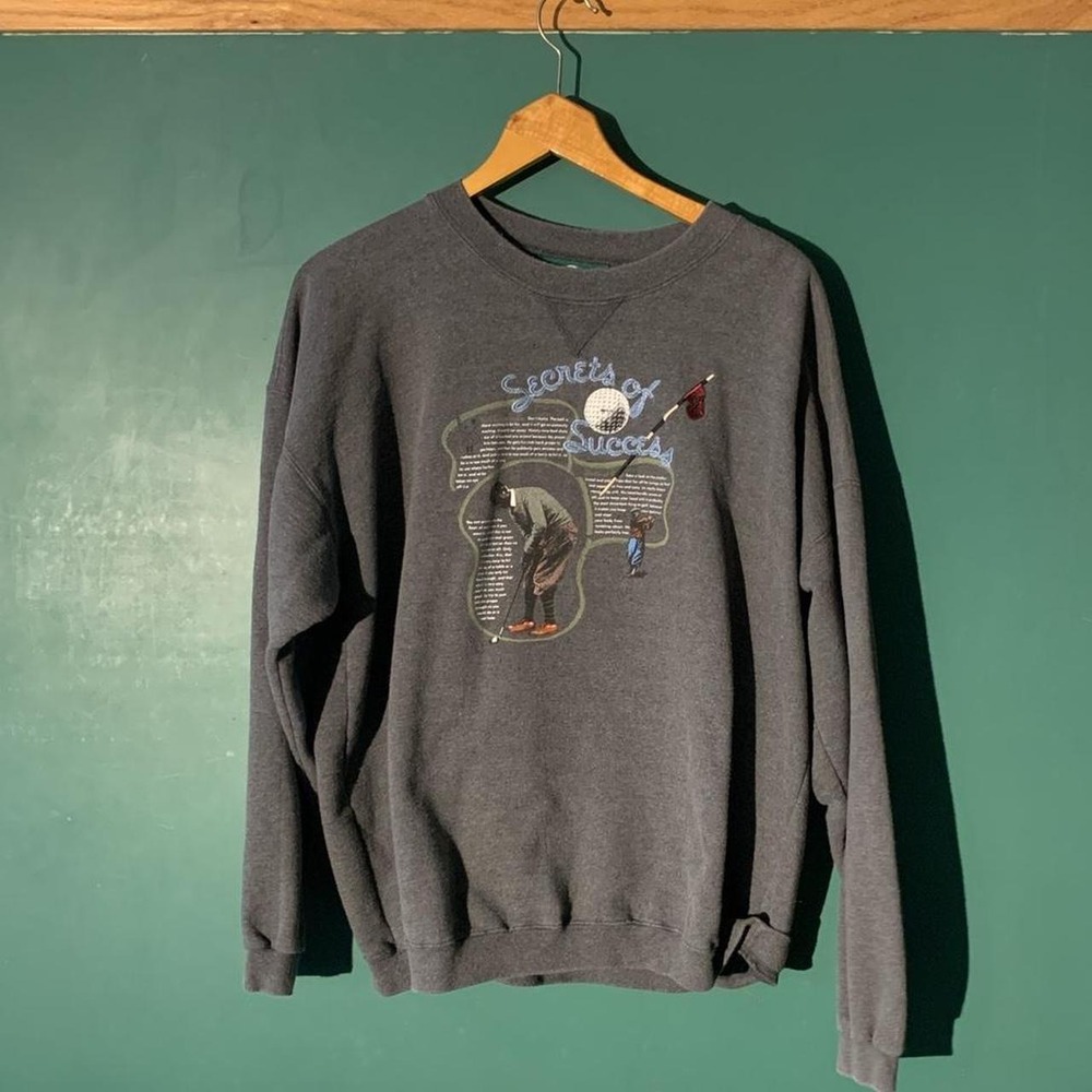 Jantzen Vintage 90s Secrets of Success Golf Crewneck Sweatshirt Grey XL